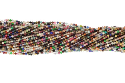 Rainbow Multi Semi Precious 2.5mm Faceted Rounds