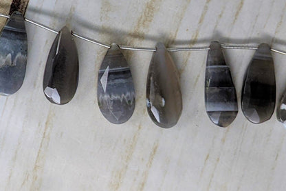 Botswana Agate 22x10mm Faceted Pear Shaped Briolettes
