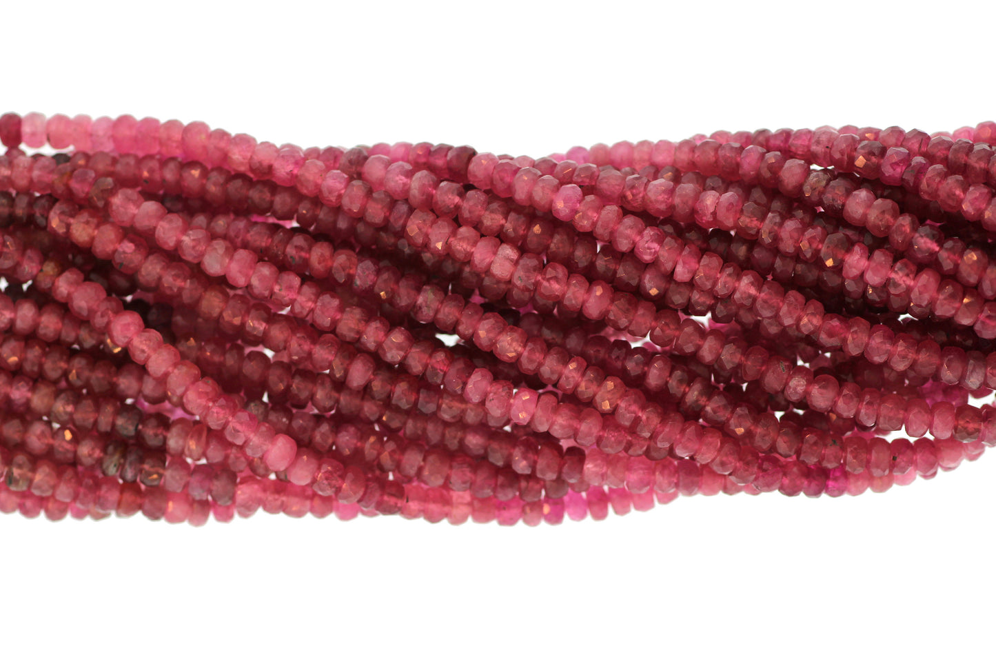 Pink Tourmaline 3.5mm Faceted Rondelles