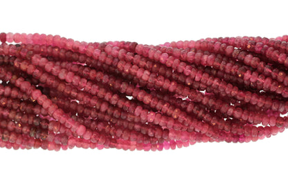Pink Tourmaline 3.5mm Faceted Rondelles