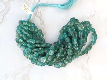 Sea Blue Apatite 8x6mm Smooth Nuggets