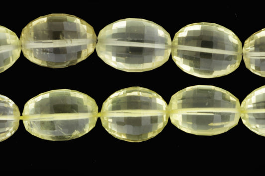Yellow Lemon Quartz 16x12mm Faceted Drums