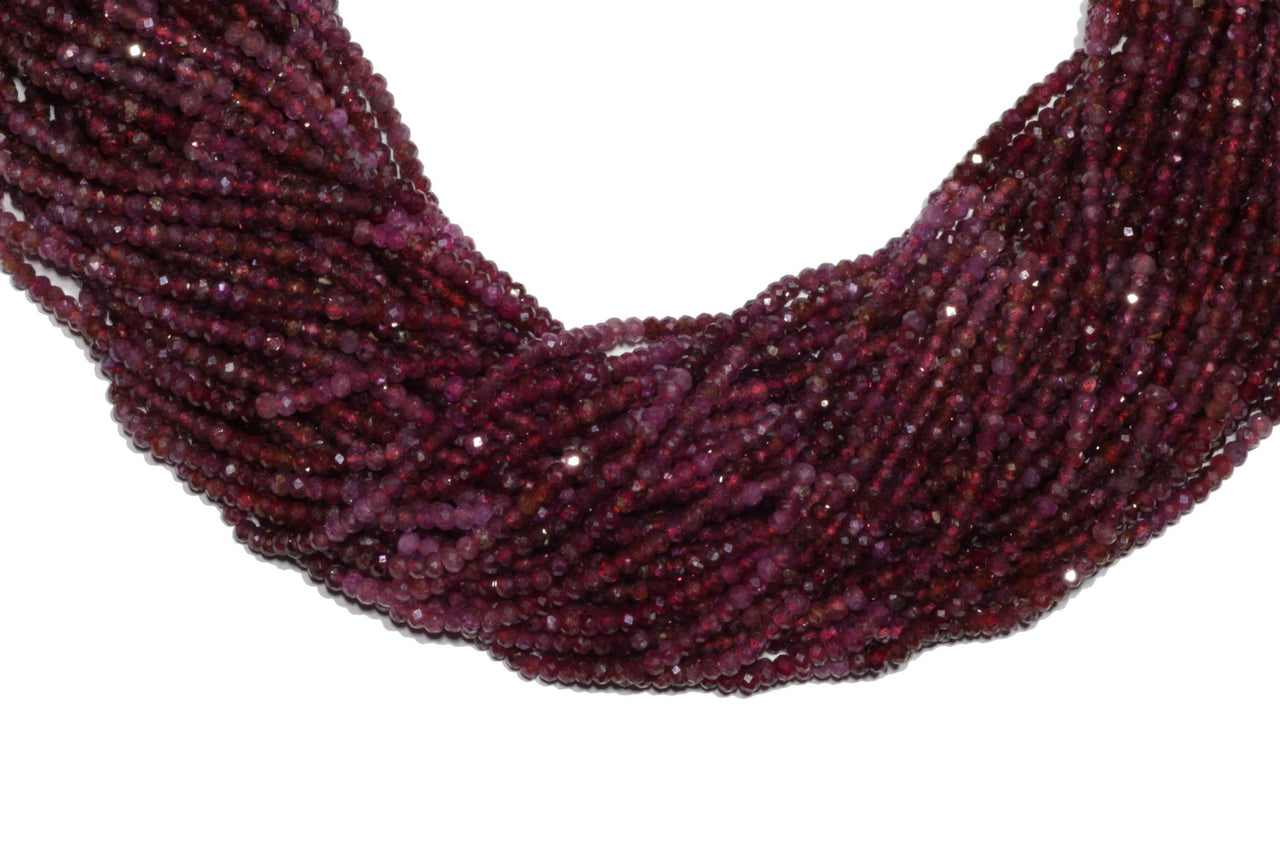 Ombre Ruby 3mm Faceted Rondelles