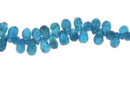 Neon Blue Apatite 6x3mm Faceted Teardrop Briolettes