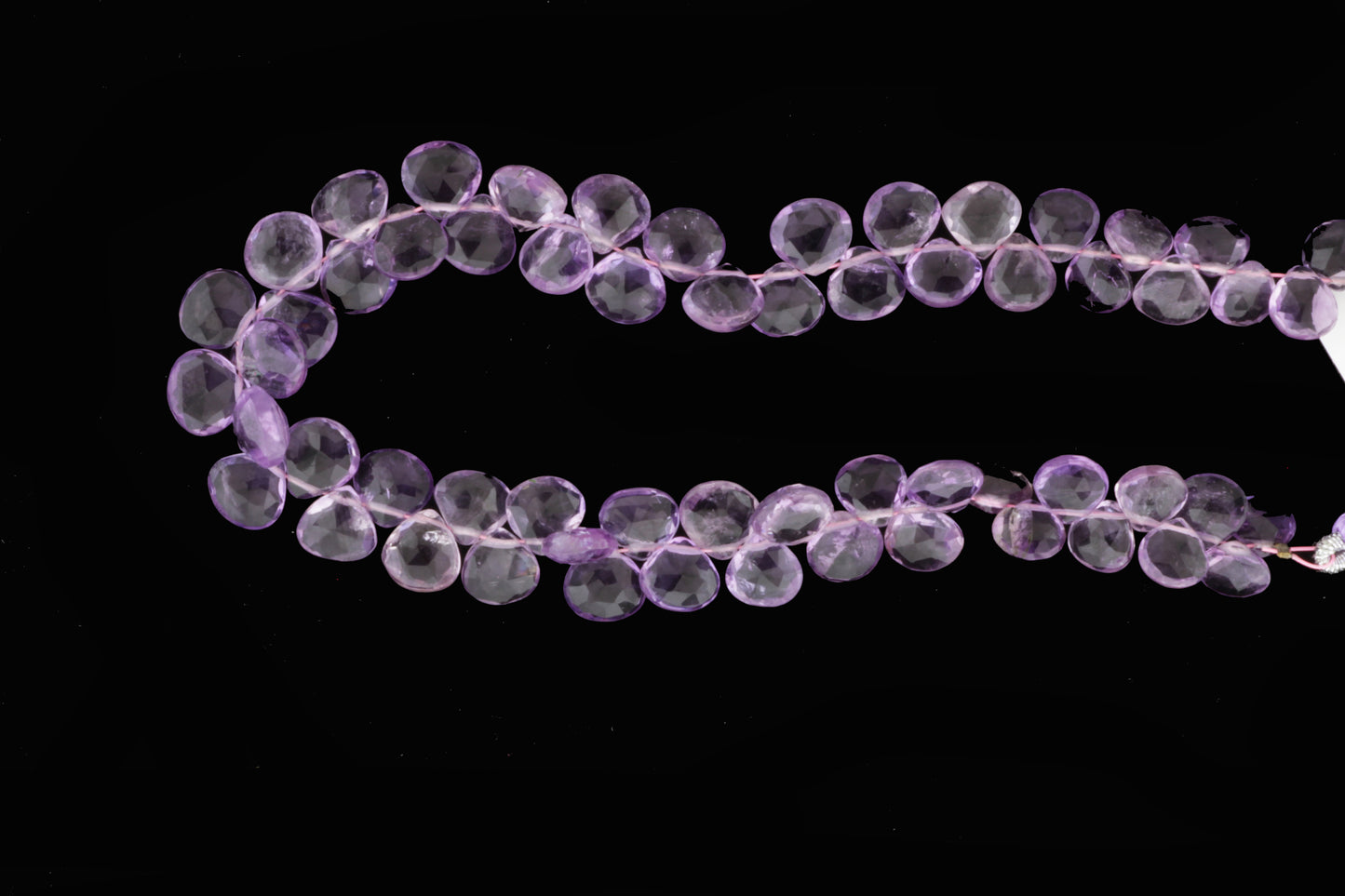 Pink Amethyst 7mm Faceted Heart Shaped Briolettes