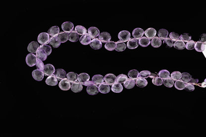 Pink Amethyst 7mm Faceted Heart Shaped Briolettes