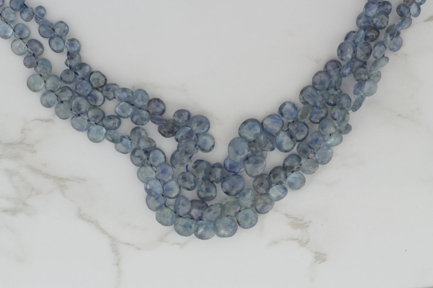Blue Kyanite 5mm Faceted Heart Shaped Briolettes