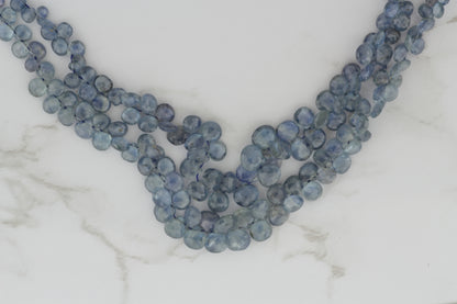 Blue Kyanite 5mm Faceted Heart Shaped Briolettes