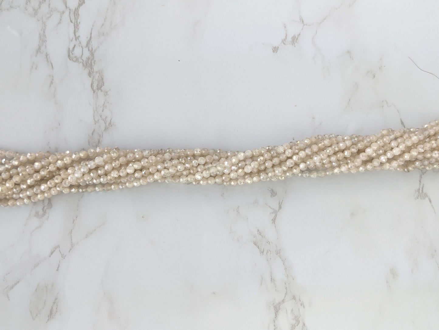 White Silverite 3.5mm Faceted Rounds