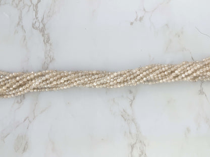 White Silverite 3.5mm Faceted Rounds