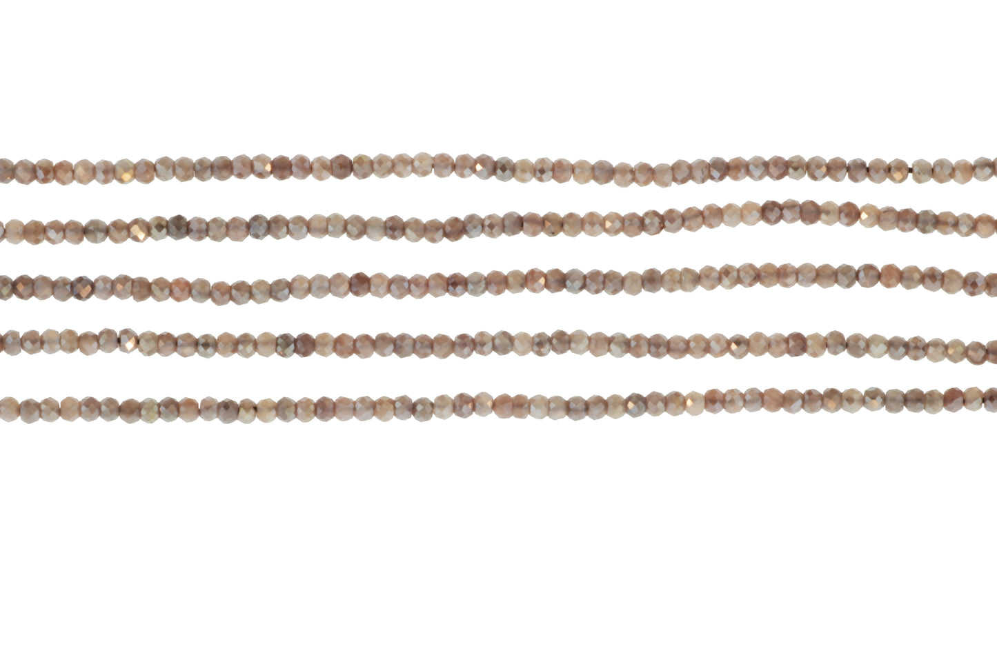 Coated Chocolate Moonstone 3mm Faceted Rondelles