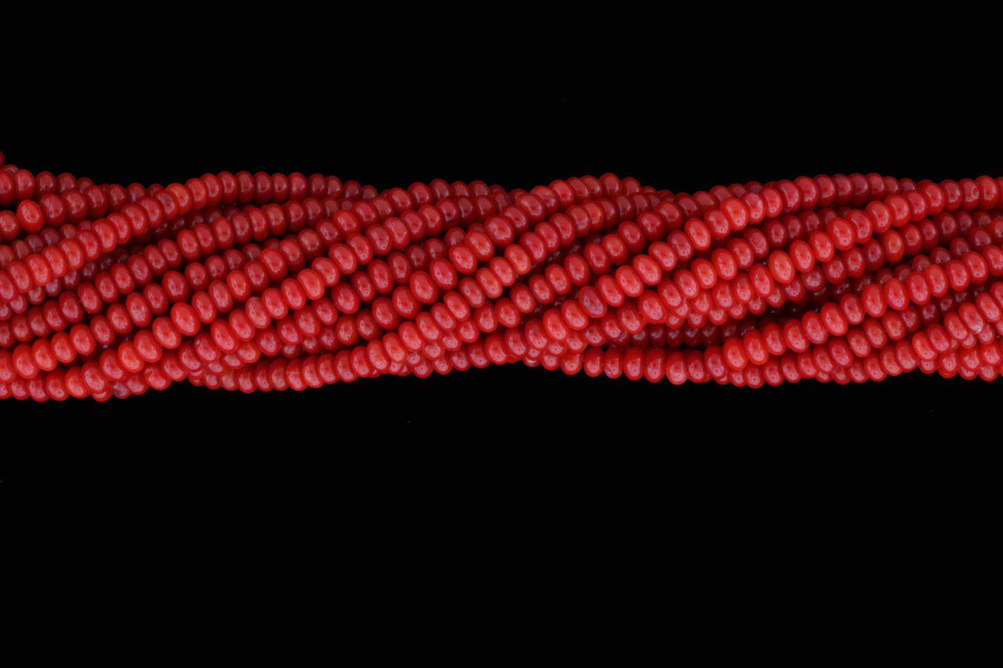 Red Coral 4mm Smooth Rondelles