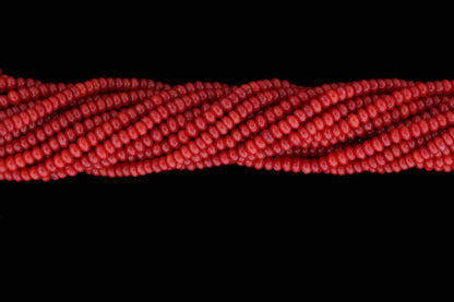 Red Coral 4mm Smooth Rondelles