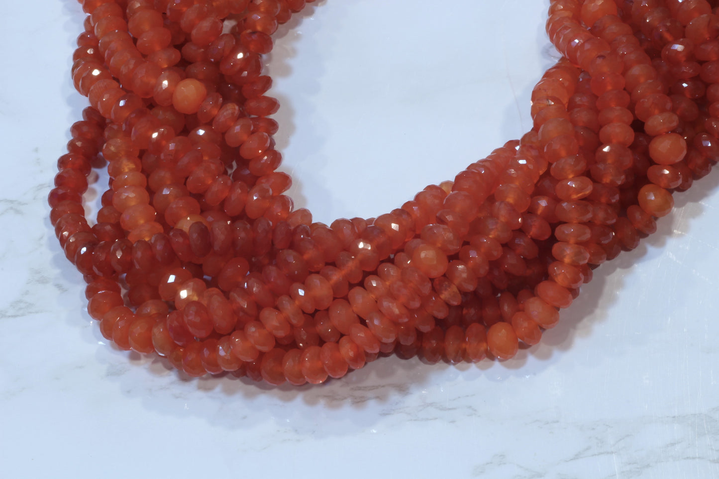 Orange Carnelian 8mm Faceted Rondelles