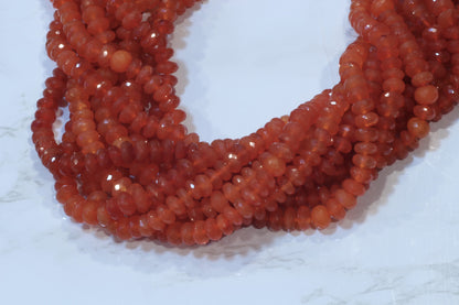 Orange Carnelian 8mm Faceted Rondelles