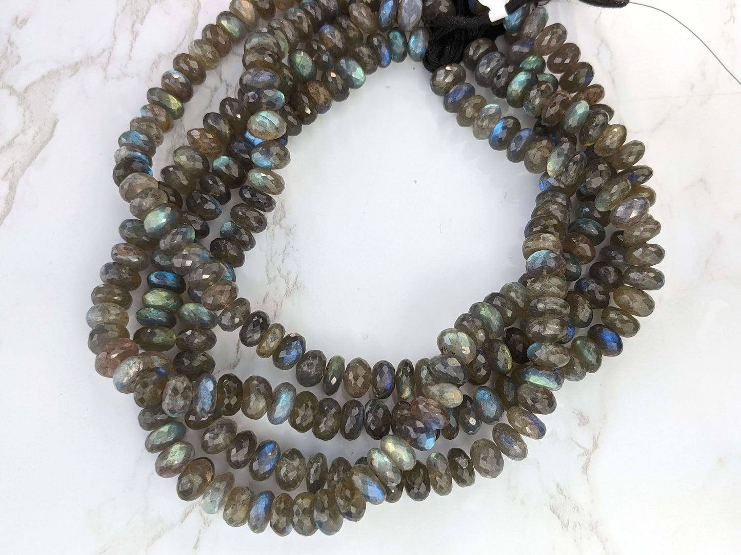Blue Labradorite 10mm Faceted Rondelles