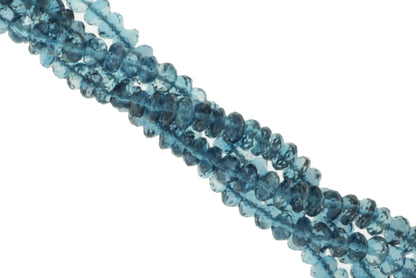 London Blue Topaz 4mm Faceted Rondelles