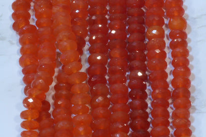 Orange Carnelian 8mm Faceted Rondelles