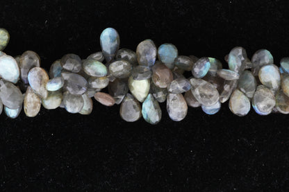 Blue Labradorite 11x7mm Faceted Pear Shaped Briolettes