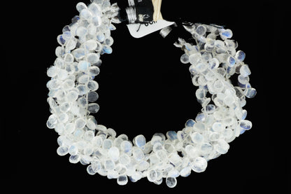 AA Blue Rainbow Moonstone 5x3mm Faceted Pear Shaped Briolettes