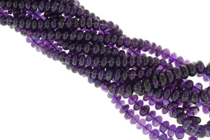 Deep Purple Amethyst 7mm Smooth Rondelles