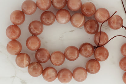 Peach Moonstone 14mm Smooth Rounds