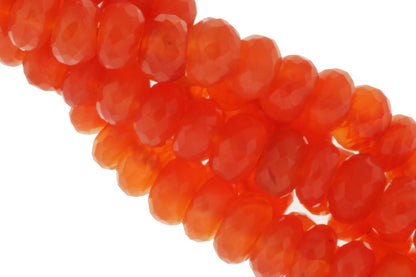 Orange Carnelian 7mm Faceted Rondelles