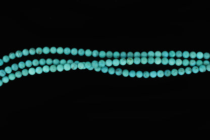 Natural Light Blue Turquoise 4mm Smooth Rounds