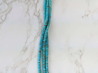 Natural Light Blue Turquoise 5mm Smooth Rondelles