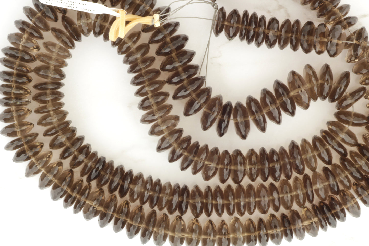 Brown Smoky Quartz 10mm German Cut Faceted Rondelles
