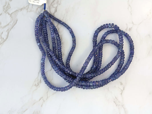 Blue Tanzanite 5mm Faceted Rondelles